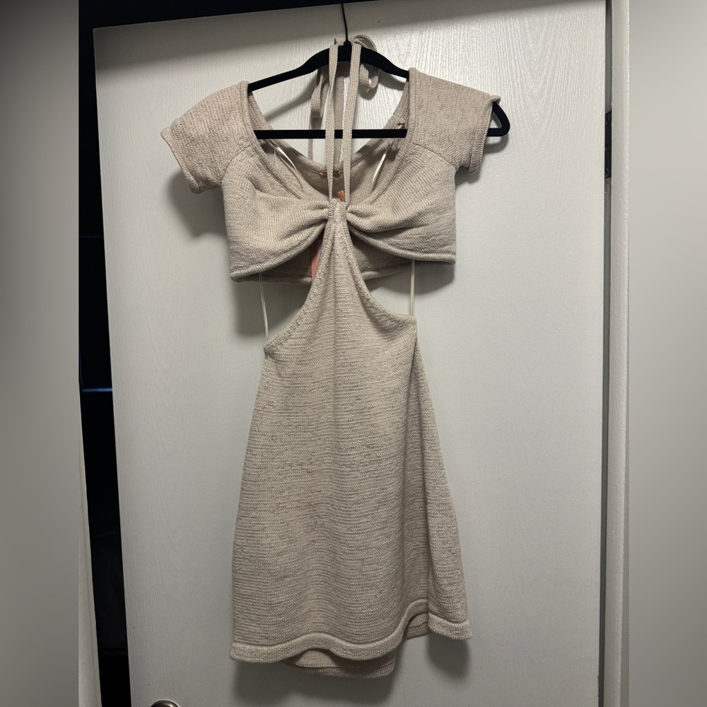 NWT Cult Gaia Off White Annabel Knit Mini Dress Size Large - Picture 8 of 8